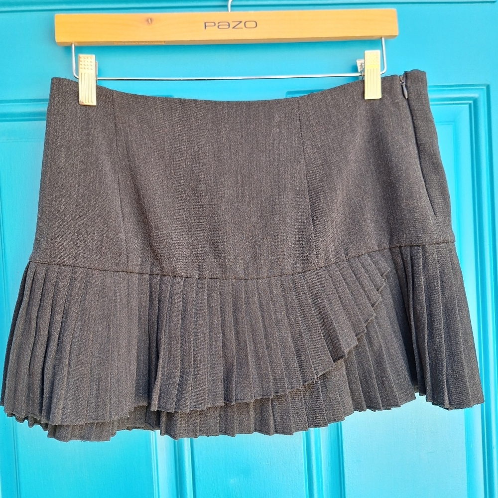 Black Pleated Mini Skirt